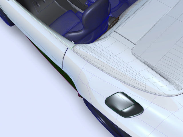 Diagonaler-anschnitt-eines-weißen-Sportwagens-im-CAD