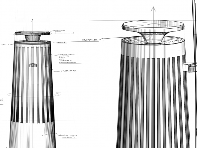 hand-drawings-of-product-Kraken-in-side-view-product-is-in-shape-of-tapered-cylinder-with-slats
