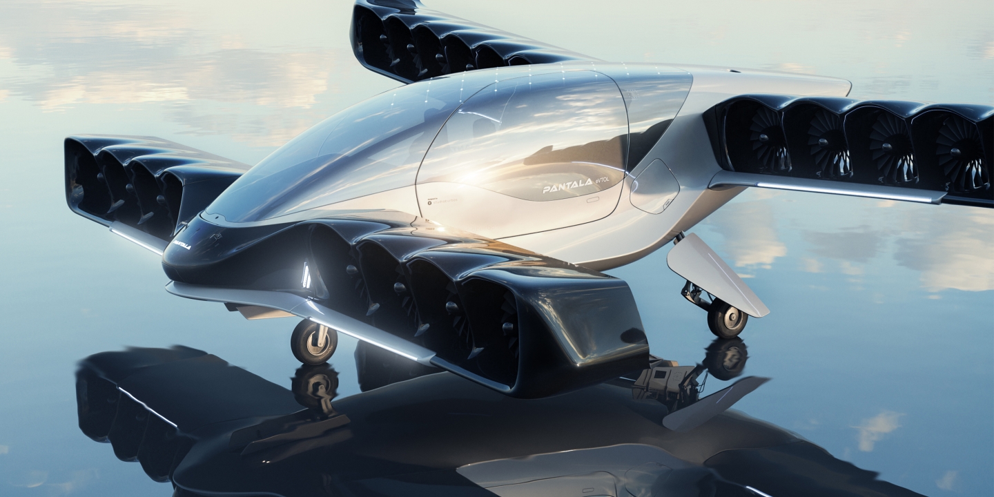 Detailansicht-eines-futuristischen-flugmodells-mit-wasserhintergrund