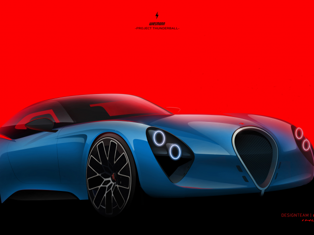 Exterior-design-car-in-front-view-grey-blue-exterior-sports-car-on-red-background