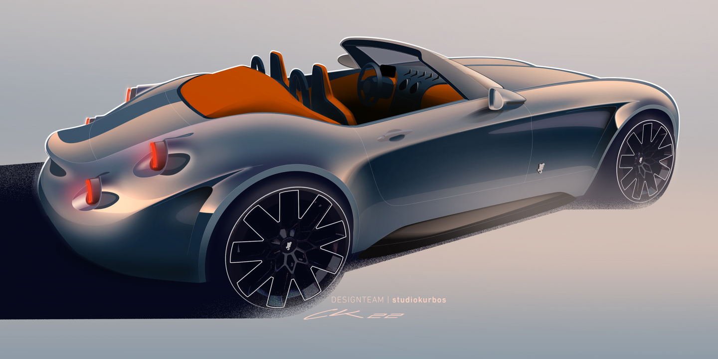 Rendering-of-a-grey-sports-car-with-brown-interior